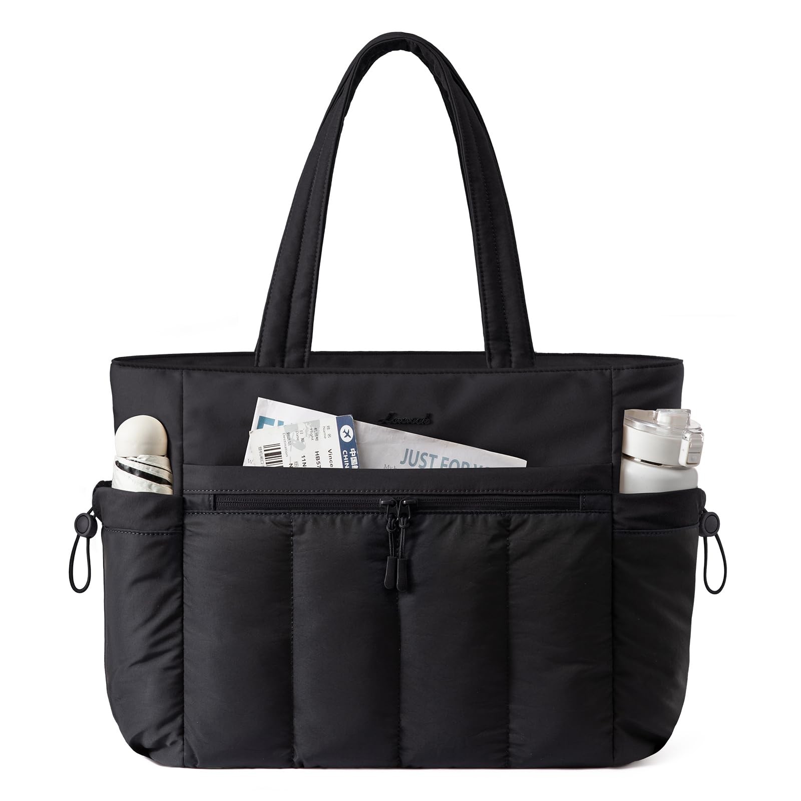 Puffer Laptop Bag for , Ultra-Lightweight Puffer Tote Bag w/Organized Compart...