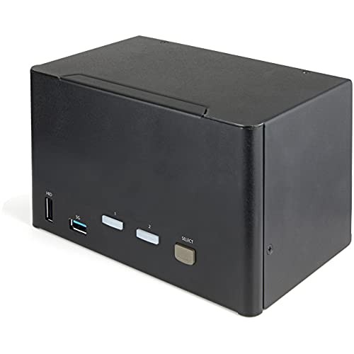 StarTech 2 Port Quad Monitor DisplayPort KVM Switch 4K 60Hz UHD HDR