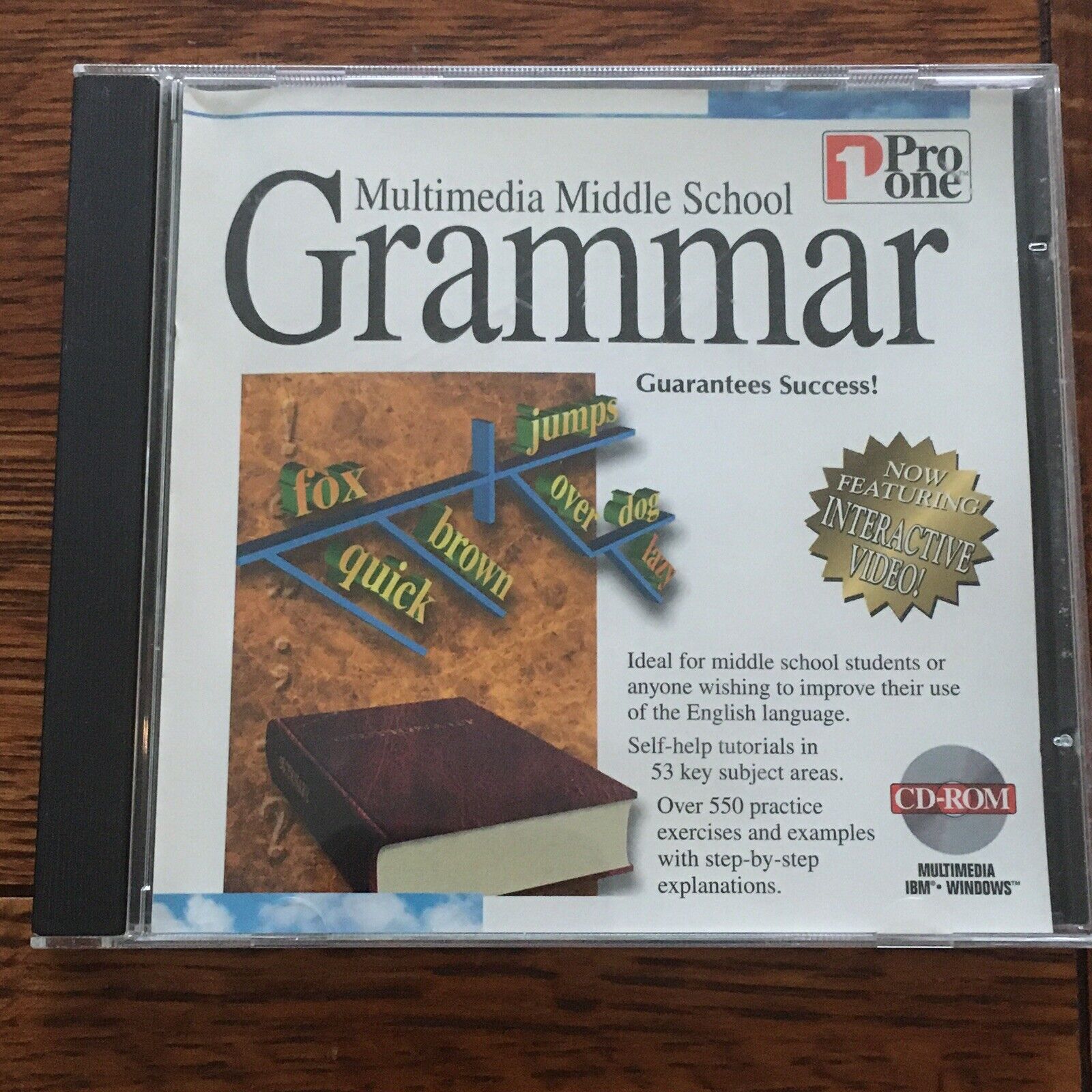 Pro One Multimedia Middle School Grammar I CD-ROM Windows 1995 MINT