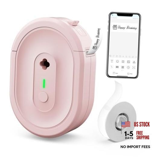 Label Maker Machine with 1 Tape N12 Bluetooth Label Printer | Portable Pink