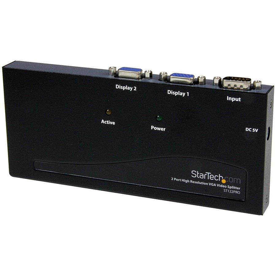 StarTech 2 Port High Resolution VGA Video Splitter with Built-in Amplifier, 350