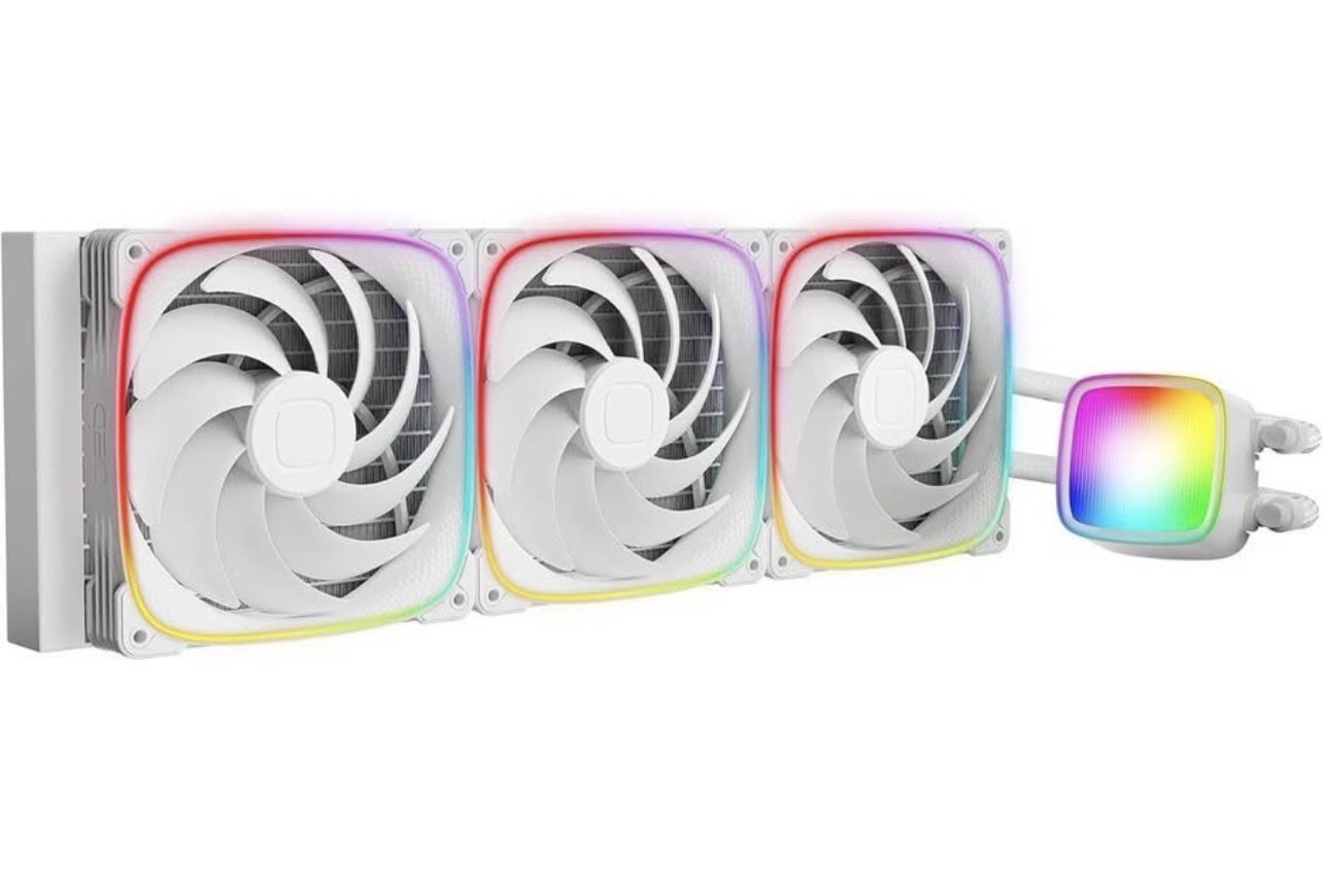 Eskimo Pro 420mm AIO Liquid CPU Cooler – RGB, 3x140mm Fans, Intel/AMD, White