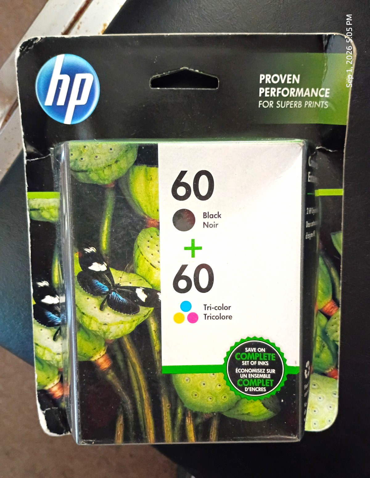 HP 60 & 60XL Genuine Original Black & Tri-Color Inkjet Ink Cartridges
