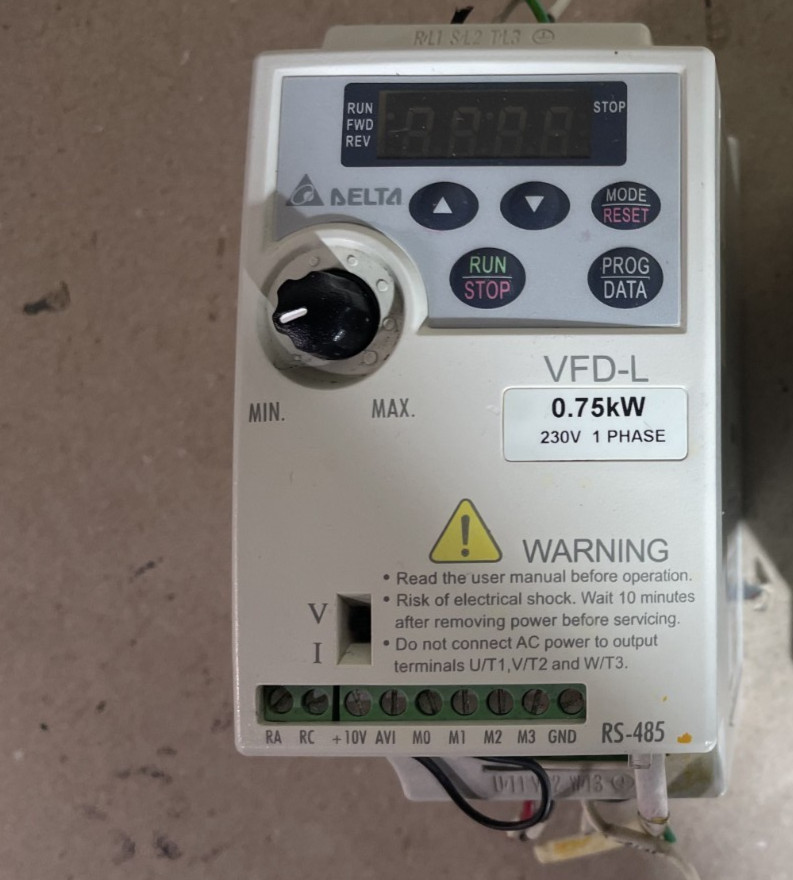 Delta VFD‑L Variable Frequency Drive – 0.75kW 230V 1PH/3PH – Tested – Clean