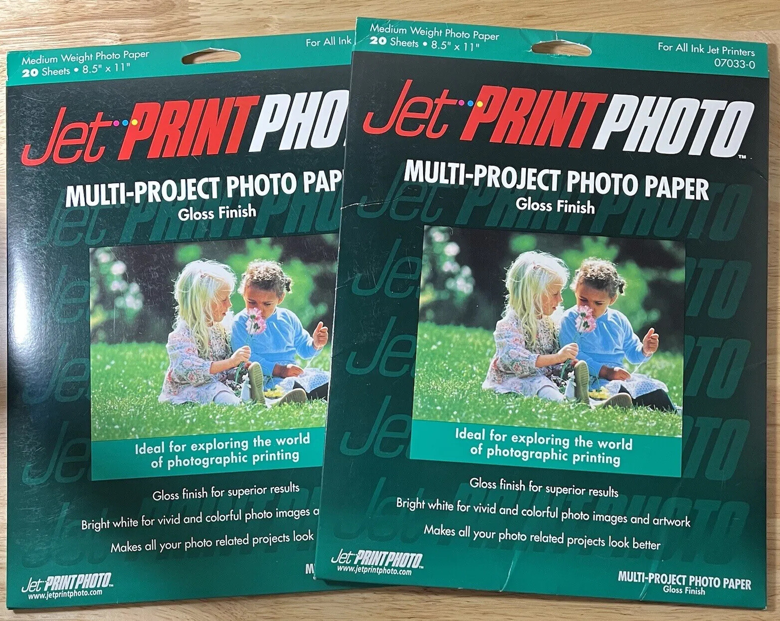 Jet Print Photo Paper Gloss Finish Medium Weight 40 Sheets Total 2 Packs NEW