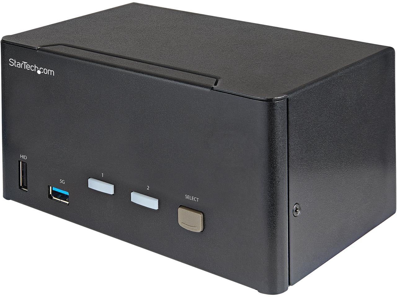 StarTech.com 2 Port Triple Monitor DisplayPort KVM Switch, 4K 60Hz UHD HDR, DP