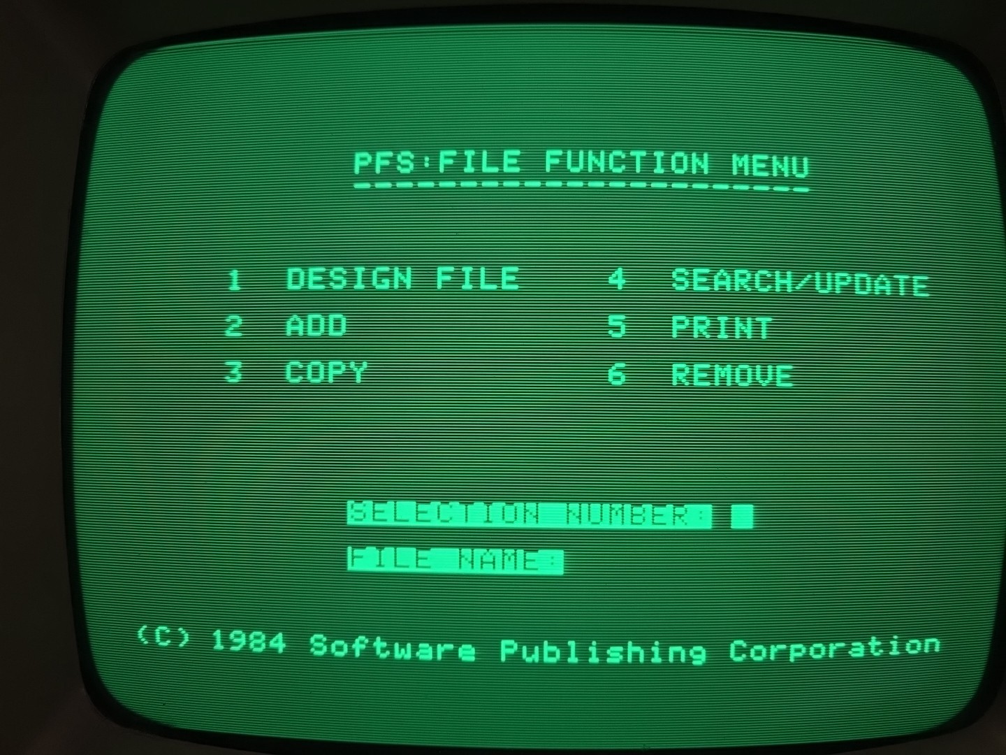 Apple II 1984 Software Publishing Corp  - PFS: File disk - Tested