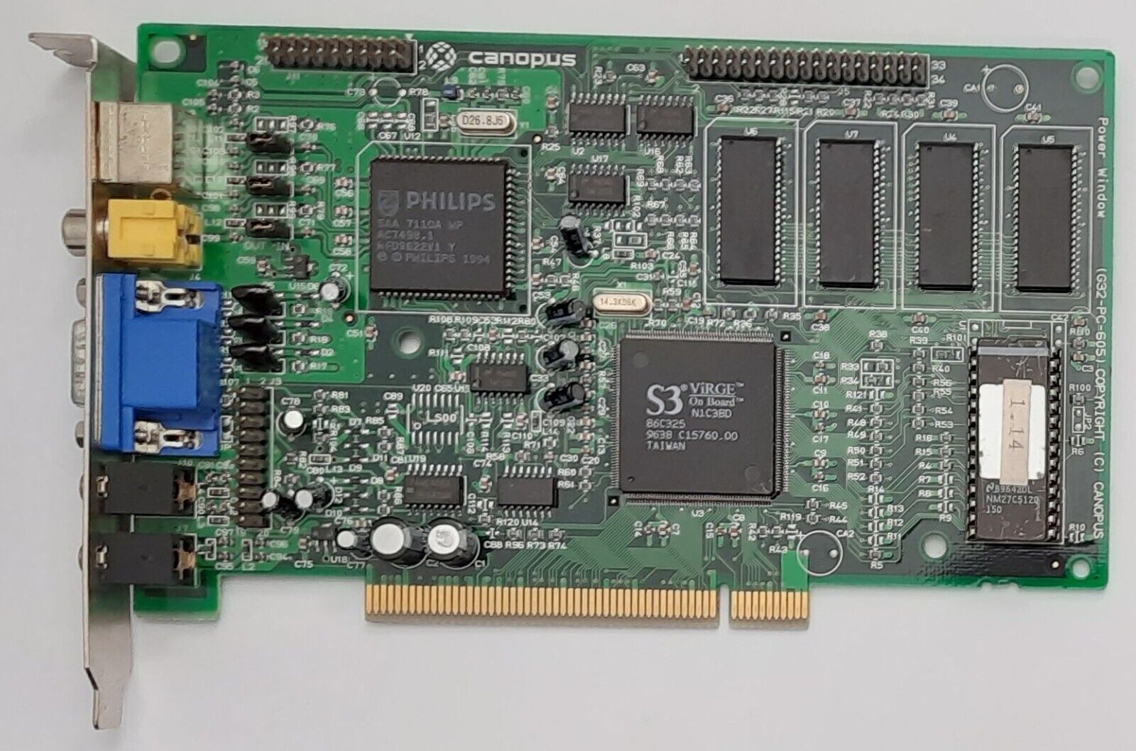 Canopus Power Window 3DV PCI Graphics Card (S3 ViRGE, 4MB, Retro, 1996)