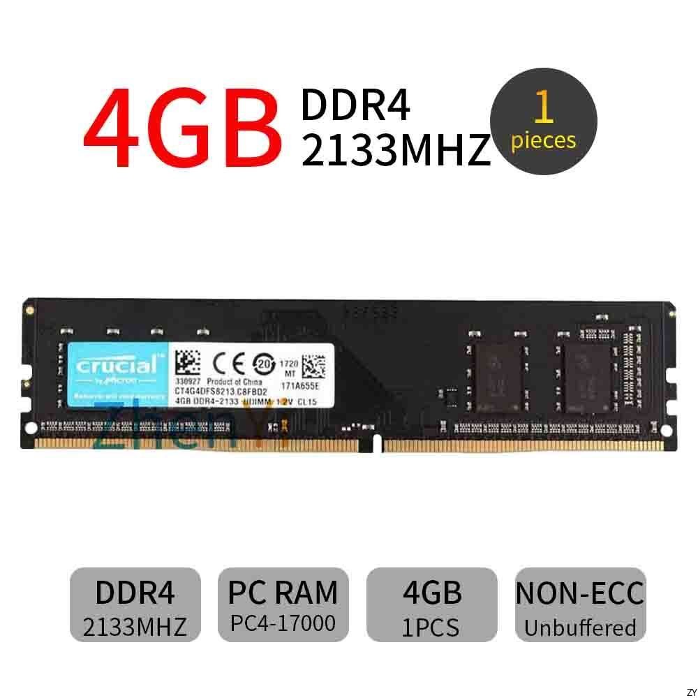 4GB DDR4 2133MHz PC4-17000 CL15 1.2V 288Pin DIMM Memory Desktop RAM For Crucial