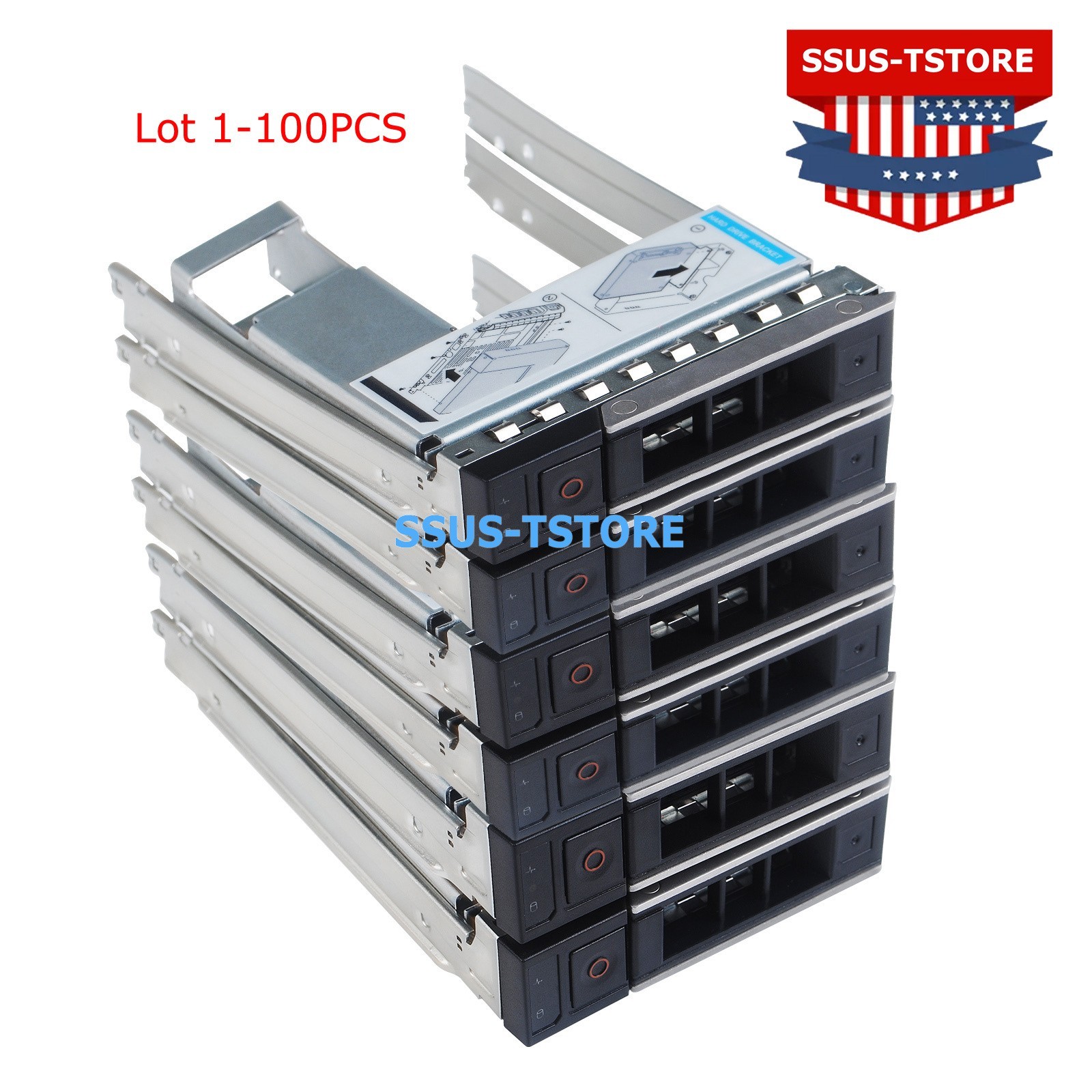 Lot 3.5" Hybrid Hard Drive Caddy Tray 2.5" Adapter For DELL R250 R450 R550 T350