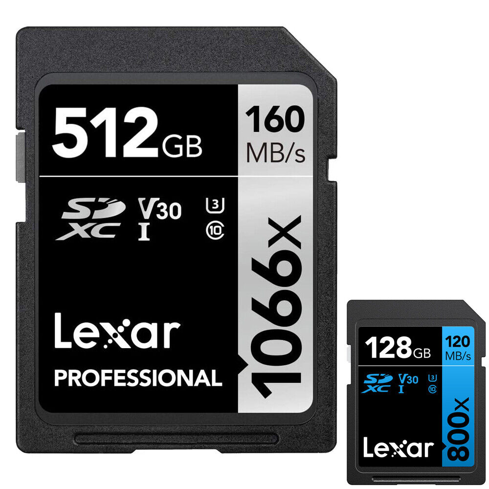 Lexar Professional 1066x SDXC UHS-I Card SILVER 512GB Memory Card + 128GB Bundle