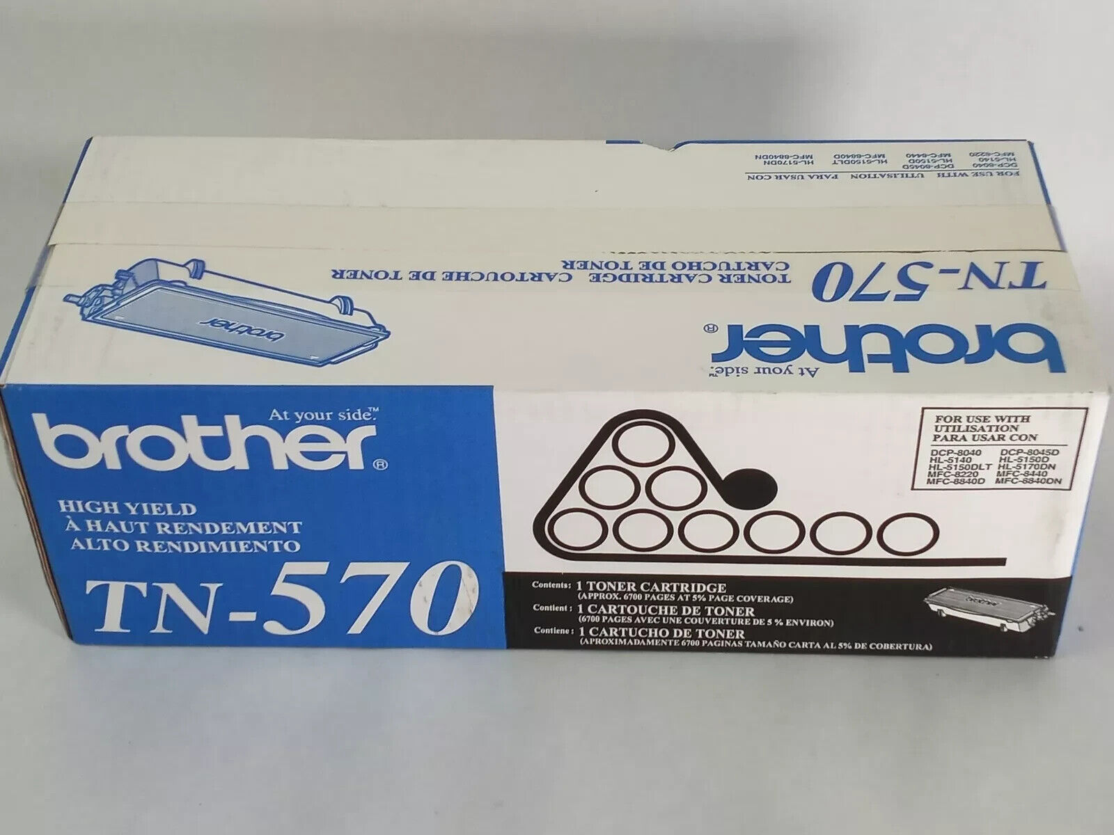 New Genuine Brother HL-5170N, MFC-8120NCH, MFC-8220, MFC-8440 H/Y Toner TN-570