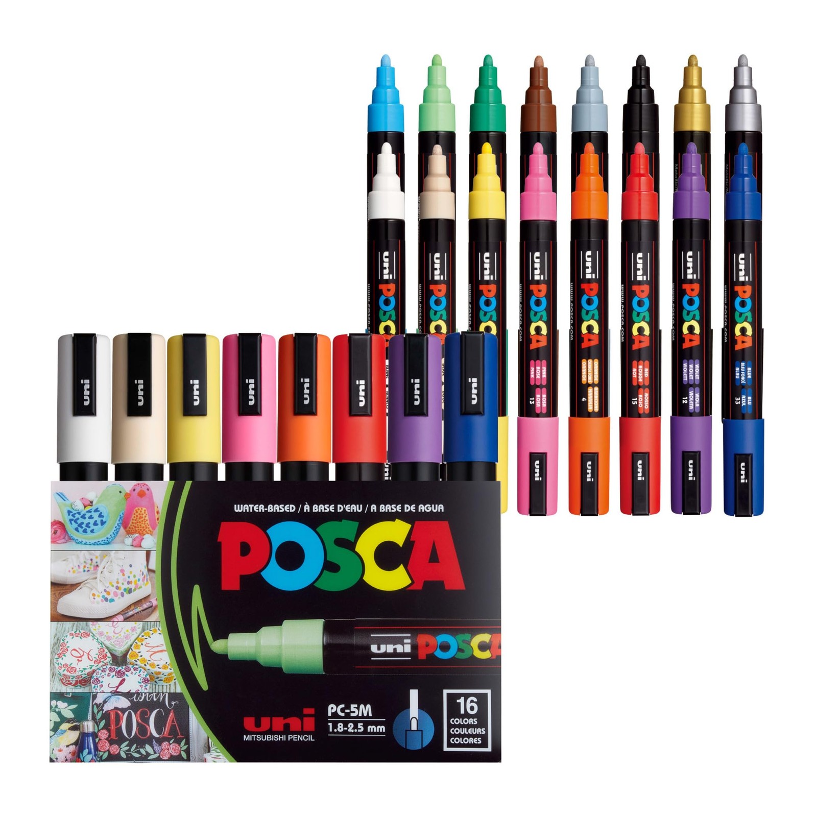 POSCA PC-5M Water Based Acrylic Paint Markers Medium Tip 1 Count