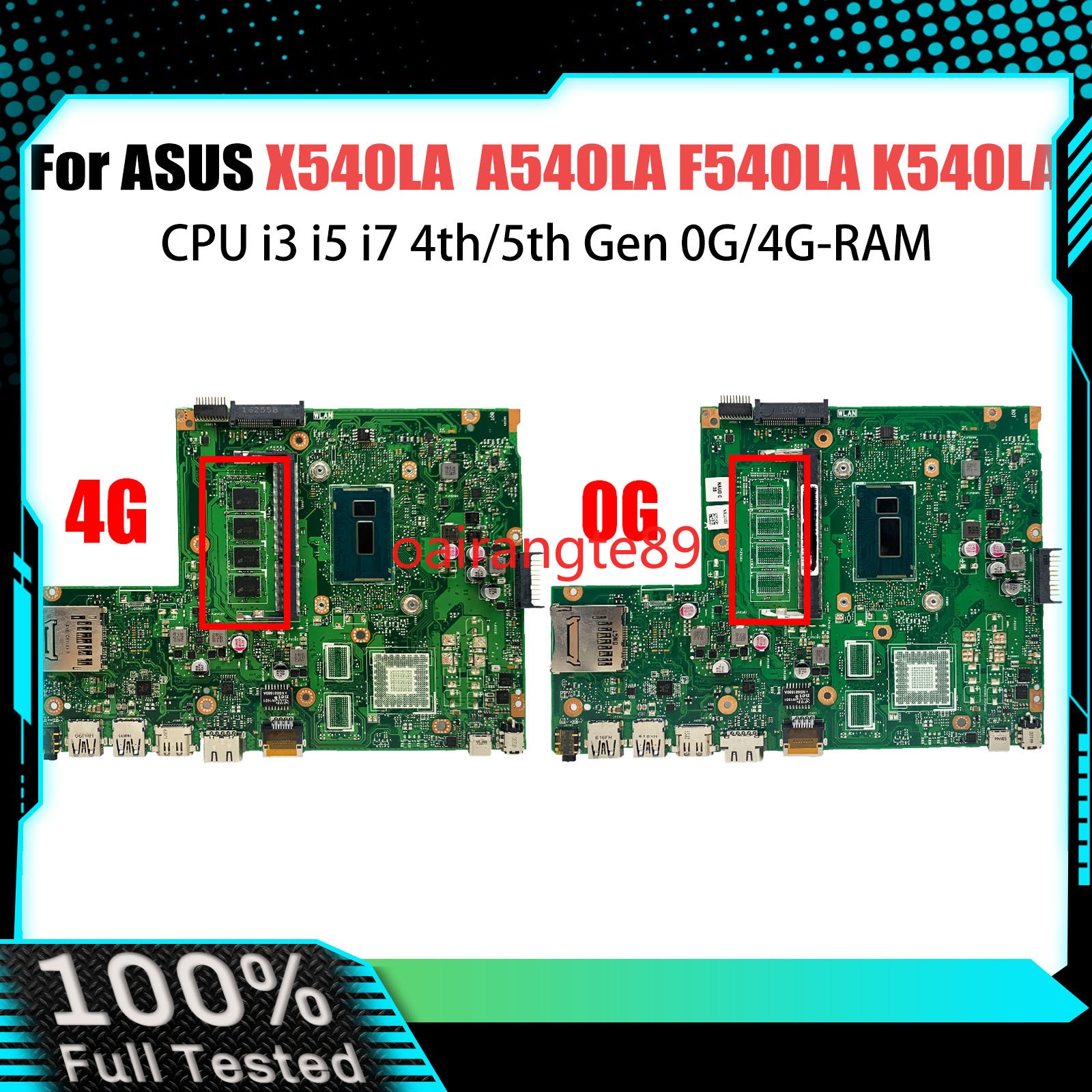 X540LA For ASUS X540L F540L X540LJ Motherboard 4G RAM I3-5005U I5-5200U I7-7500U
