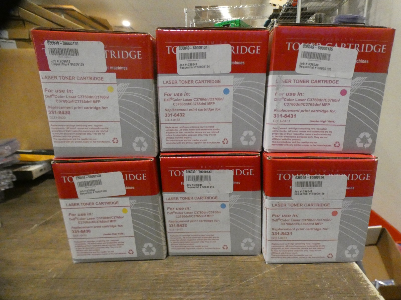 3 Color Set C3760 Toner Compatible With Dell C3760dn C3760n C3760dnf C3765dnf x2