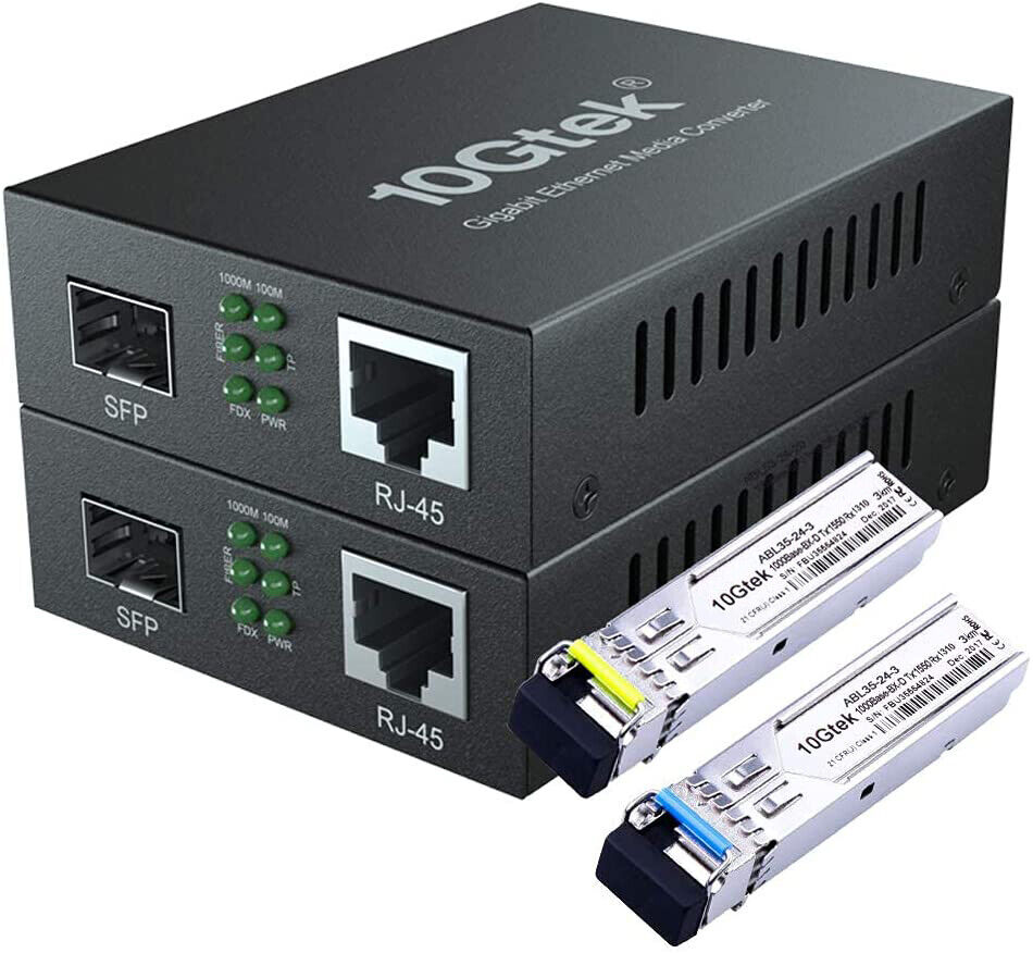 1.25G Gigabit Ethernet Bidi Media Converter with a Pair Bidi SFP transceiver 3KM