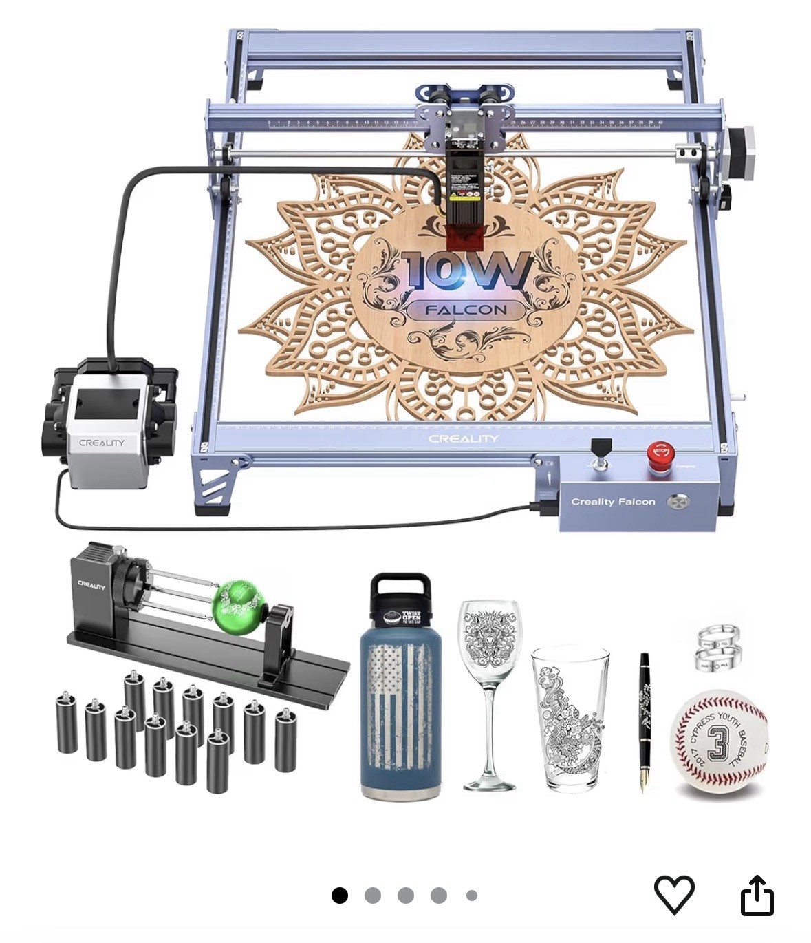 Creality Falcon Pro 10w With Rotary Kit Pro Upgrade Kit And Air Pump
