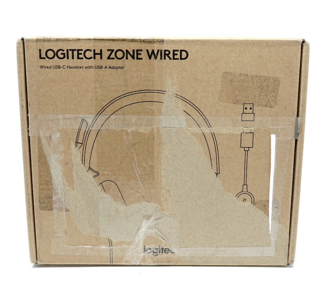 Logitech Zone Wired On-Ear Headset - Black (981-000871) *no Usb C Adapter*