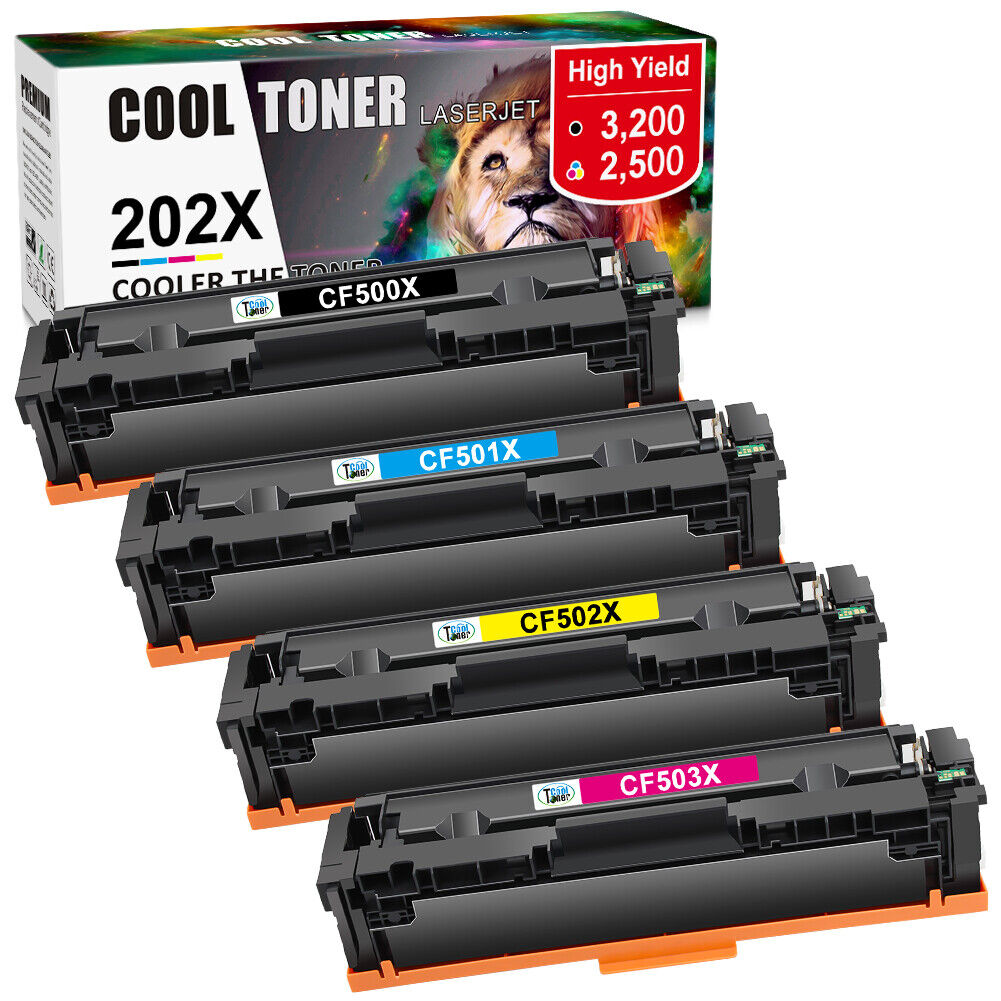 4x 202A CF500A 202X Toner Cartridge High Yield For HP LaserJet M280nw M254dw