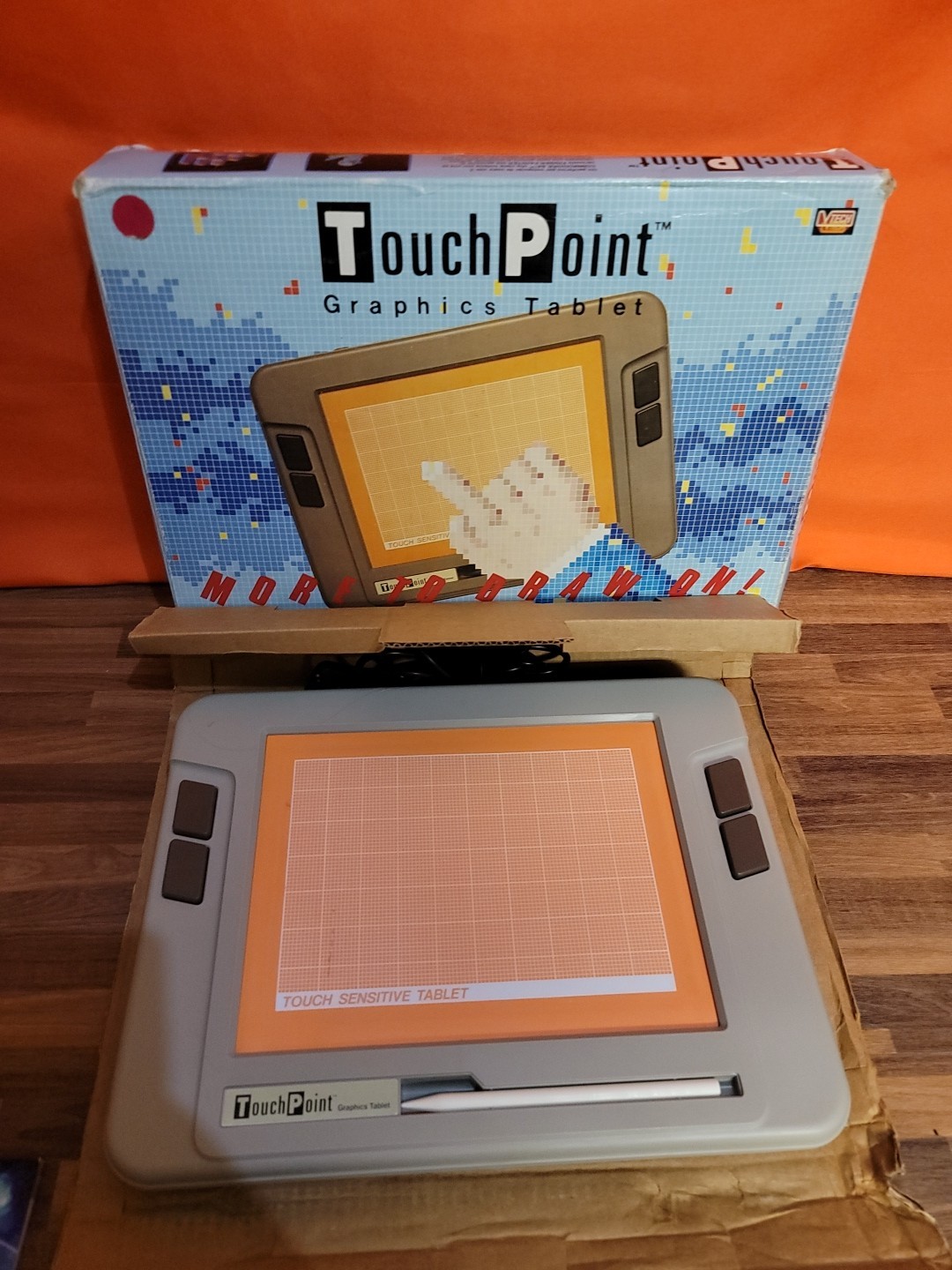 Vtg VTECH Touch Point Graphics Tablet for Commodore 64 w Original Box & Pen