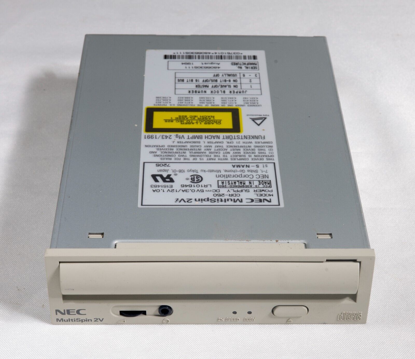 Vintage NEC Multispin 2V 2x CDR-250 IDE CD-ROM drive S111