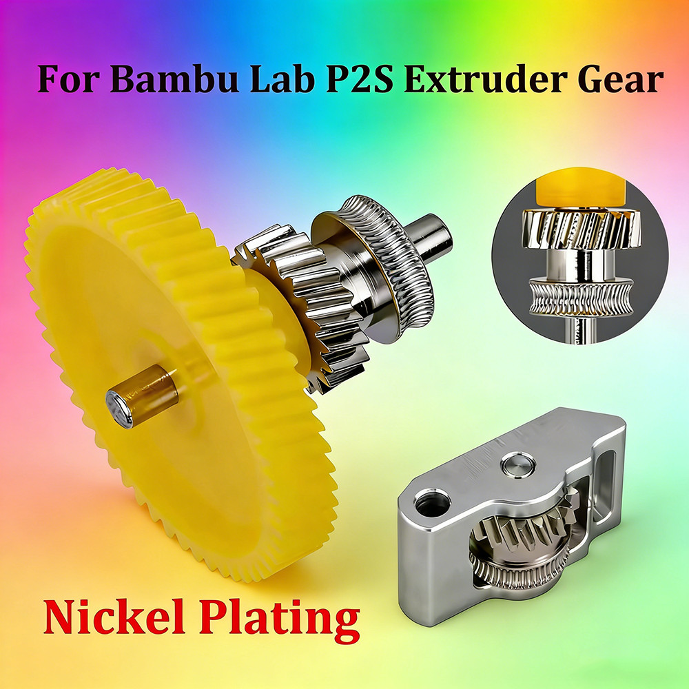 3D Printer For Bambu Lab P2S Hardened Steel Nickel Coated Extruder Gear Kit Set