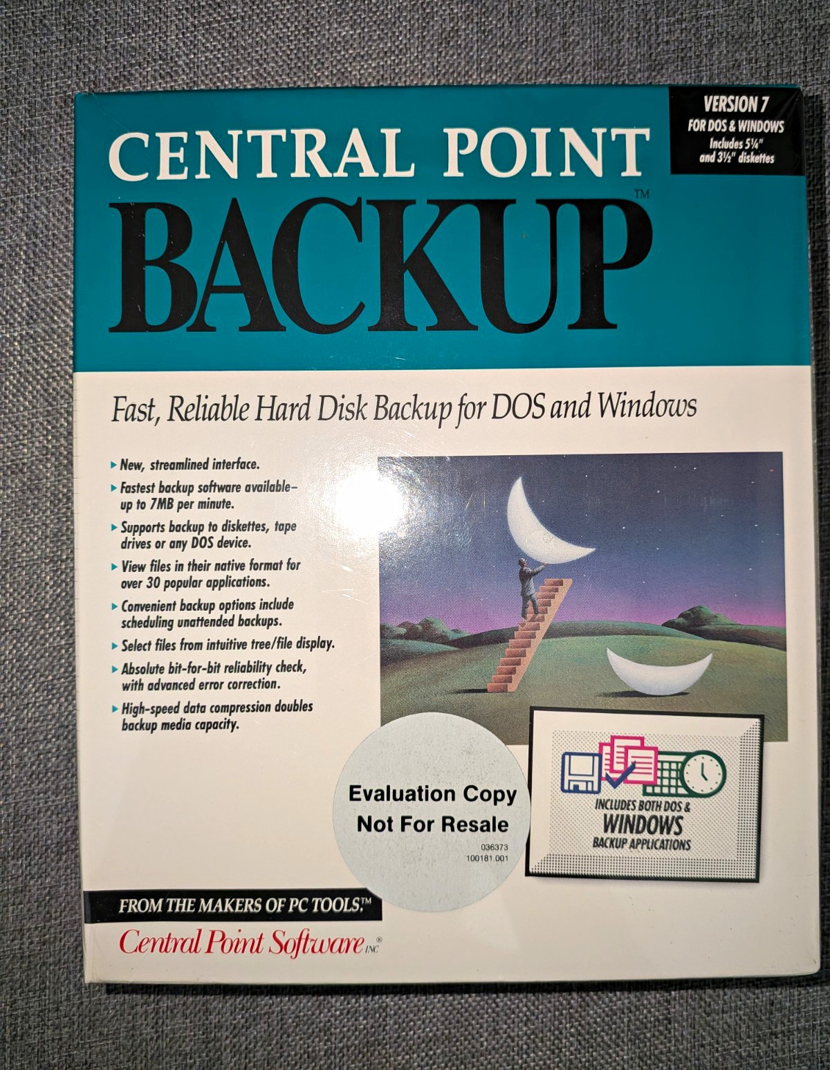 Central Point Software Backup v7 for DOS/Windows Floppy Disc English Eval Copy