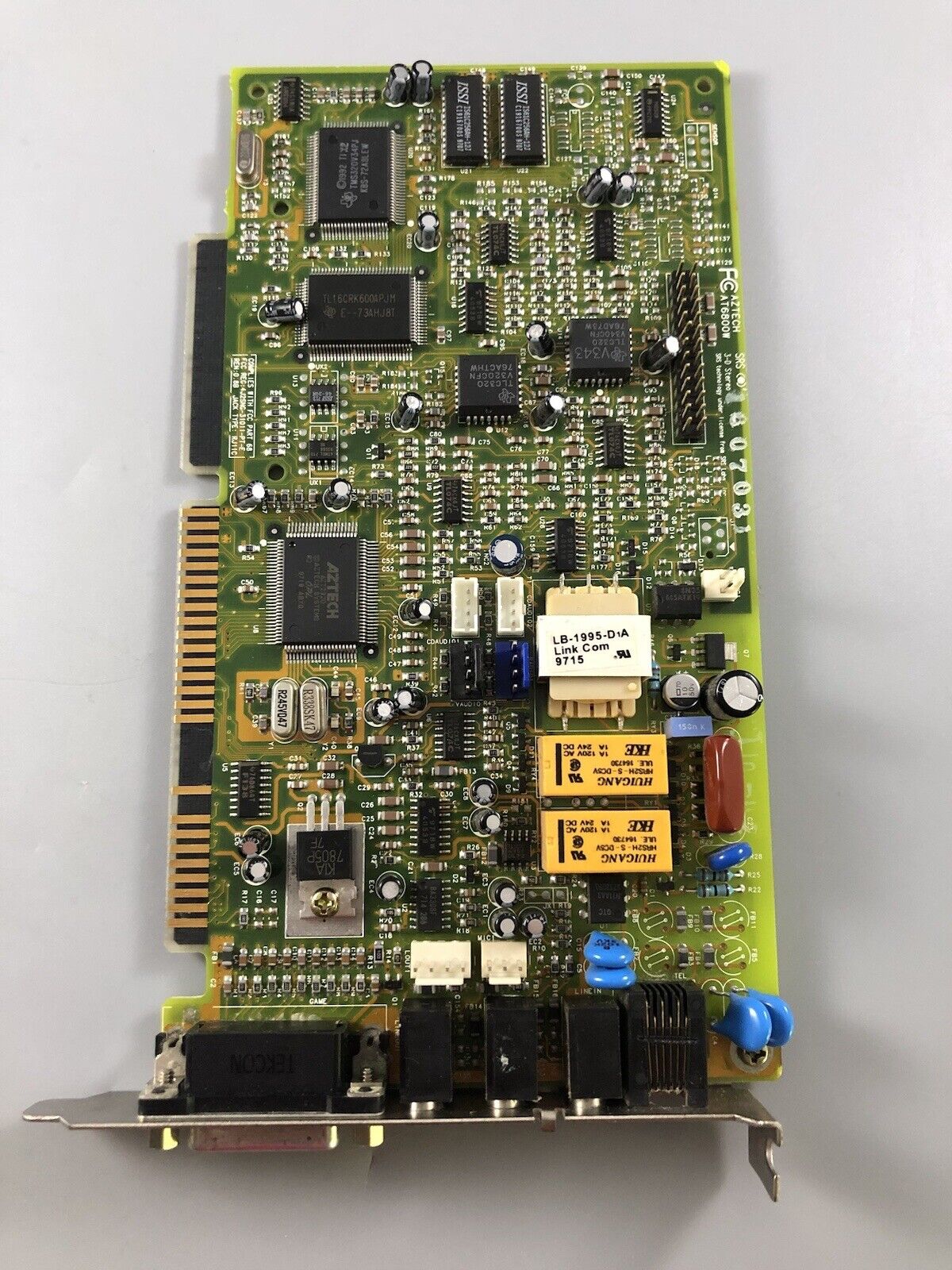 Aztech SRS3-D Stereo ISA Sound-Modem Card AT6800W 050-516925-405 - Untested Xy8