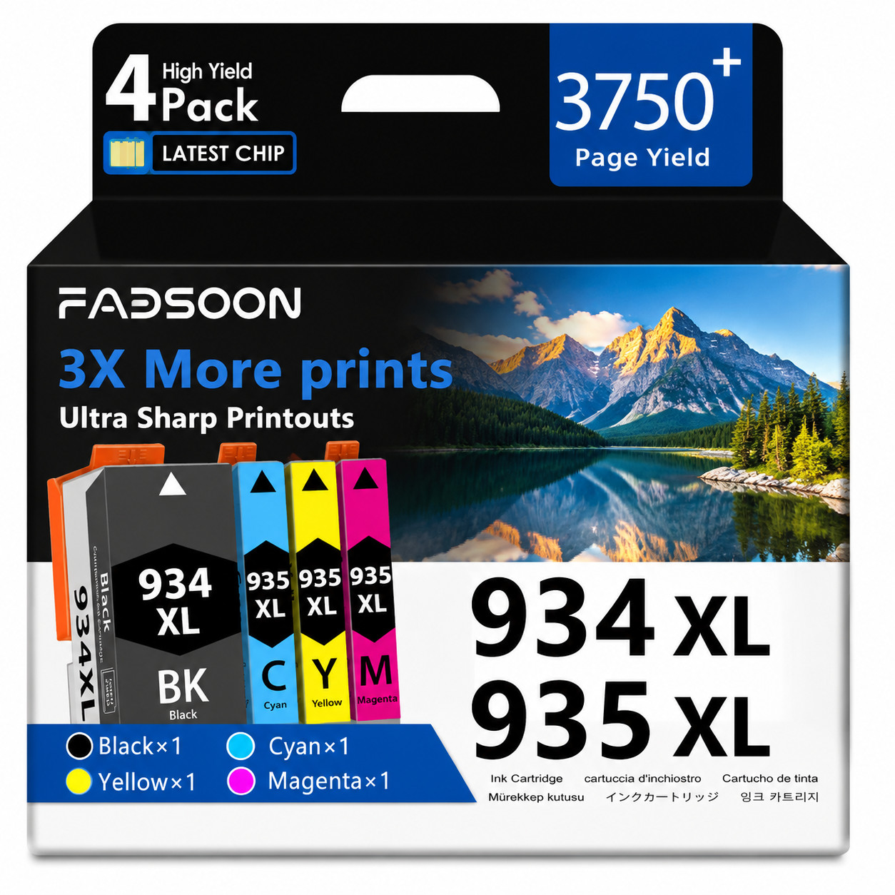 934XL 1BK 935XL 3PK Ink Cartridge Set for OfficeJet 6812 6815 6820 Pro 6230 6830
