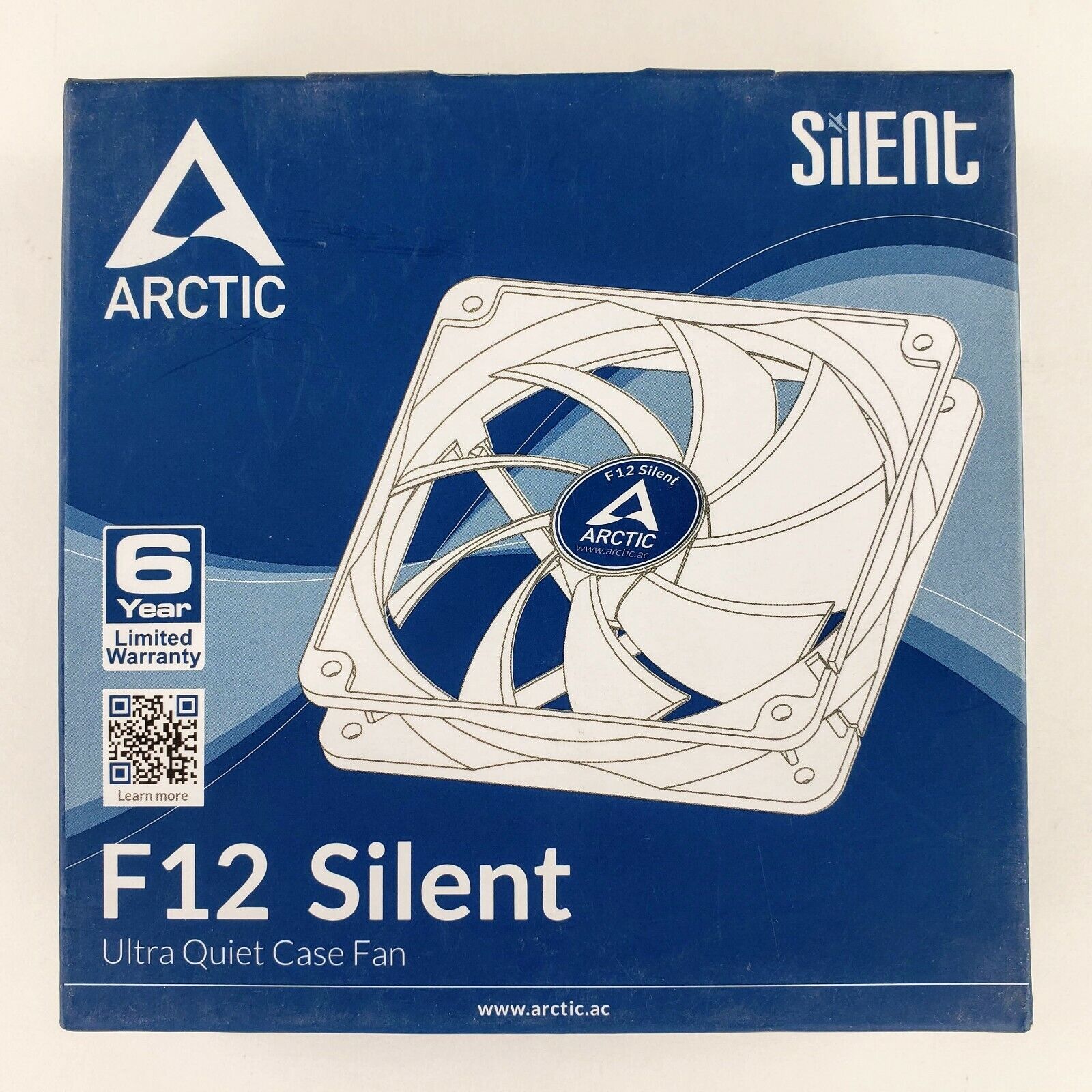Arctic F12 Silent Ultra Quiet Case Fan 120mm Fluid Dynamic Bearing, New In Box