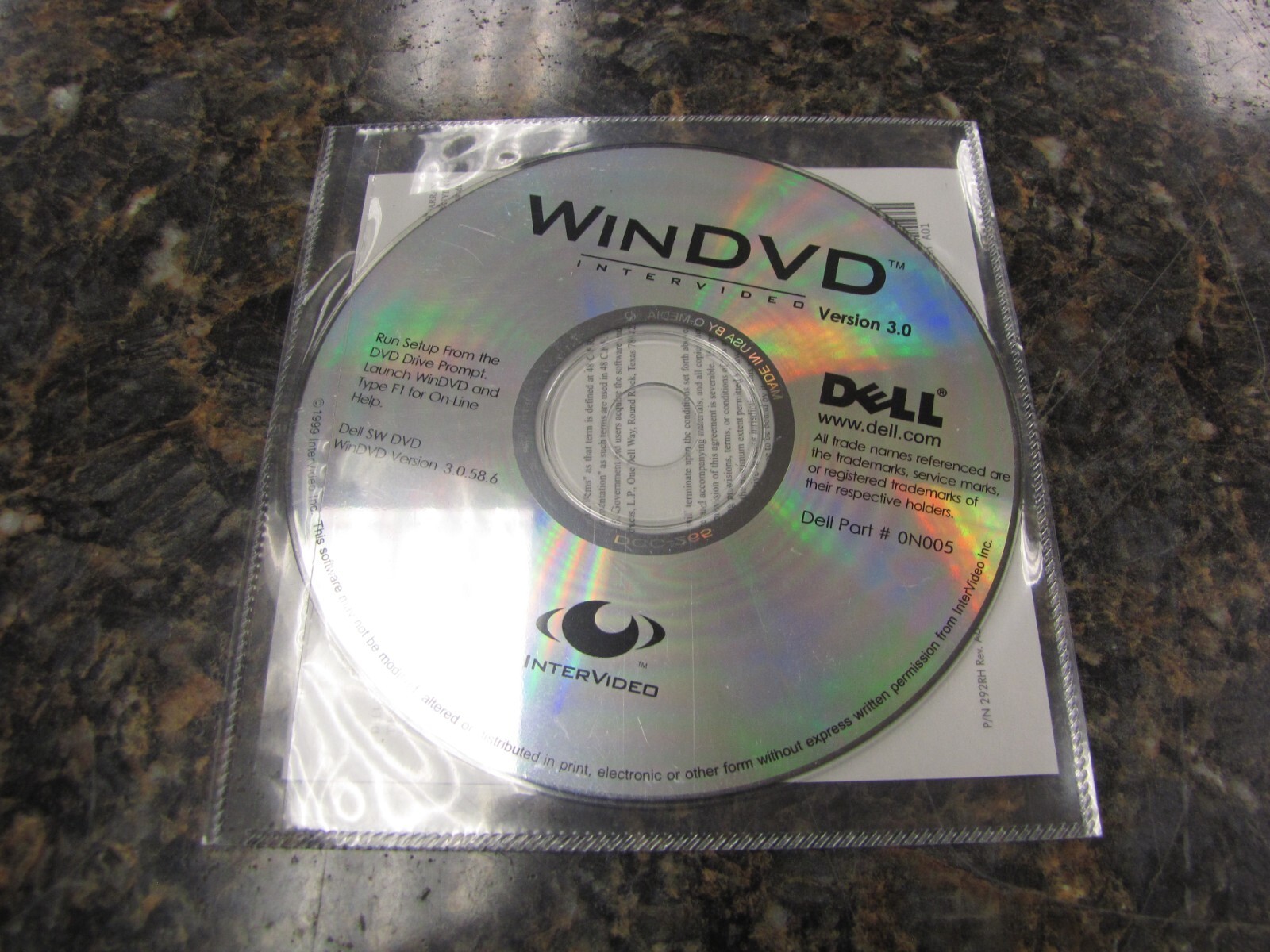 Vintage Dell WINDVD Intervideo Version 3.0 CD-ROM - KC18