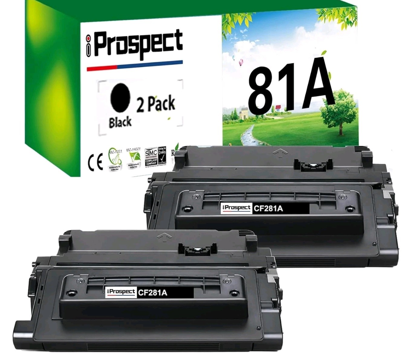 2 Pack CF281A Black Toner cartridge For HP 81A LaserJet Enterprise M605n M606x