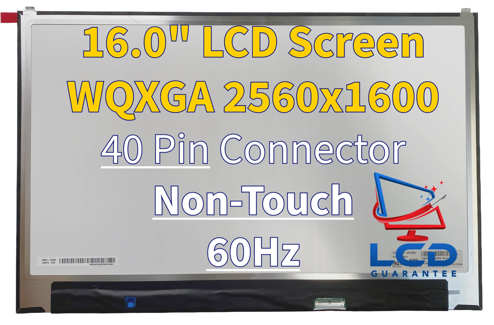 LG Gram 16Z90R-G.AAM7U1 16" Non-Touch IPS WQXGA Replacement LCD Screen Panel