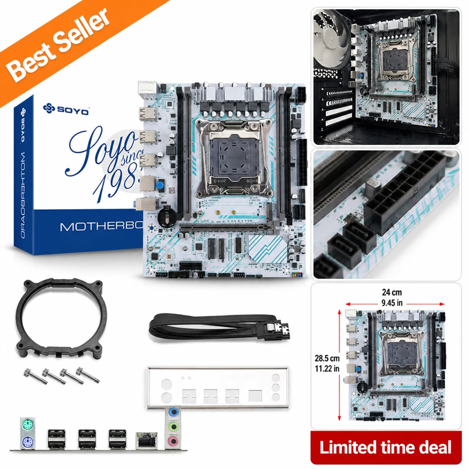 X99 Motherboard CPU RAM Combo LGA2011 3 Xeon E5 2650 V3 8GB DDR4 M.2
