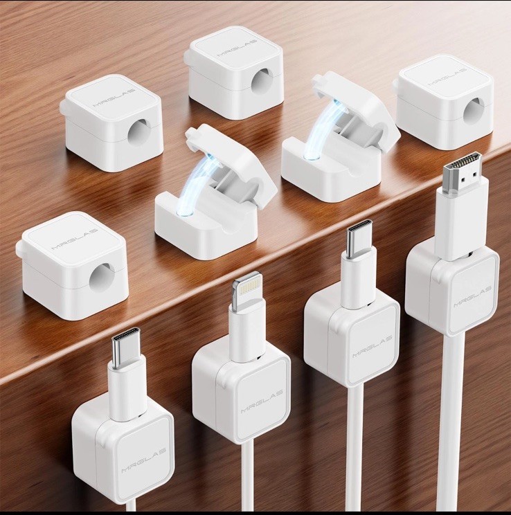 10Pack Upgraded Cord Organizer Magnetic Cable Clips 1s Lock MRGLAS Cable...