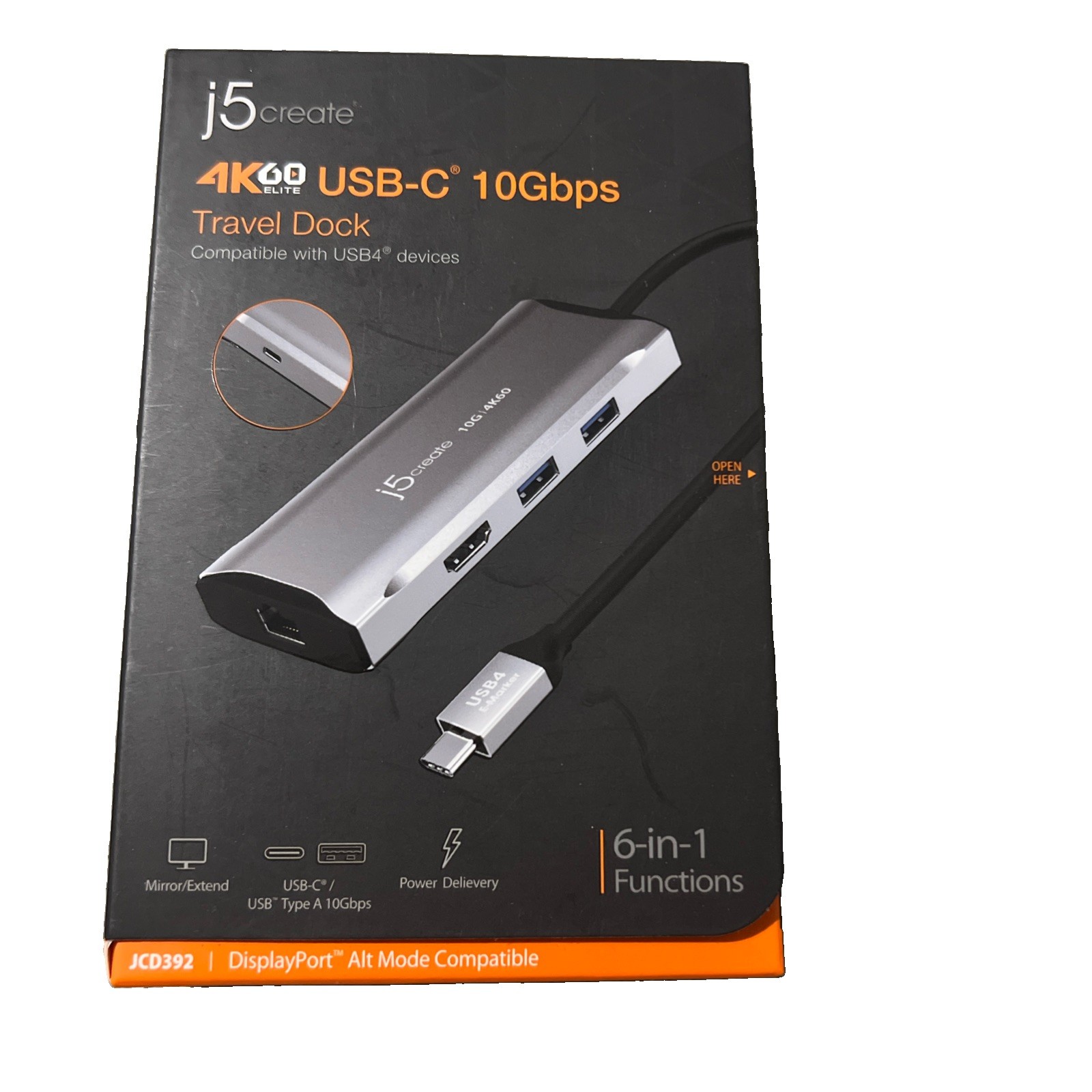 j5 Create 10G | 4k60 USB-C/USB4 Model JCD392 Travel Dock HDMI