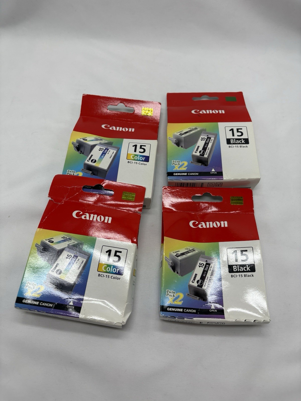 Canon BCI 15 (4 Color) (4 Black) Ink Cartridges PIXMA i70 i80 iP90 Printer New