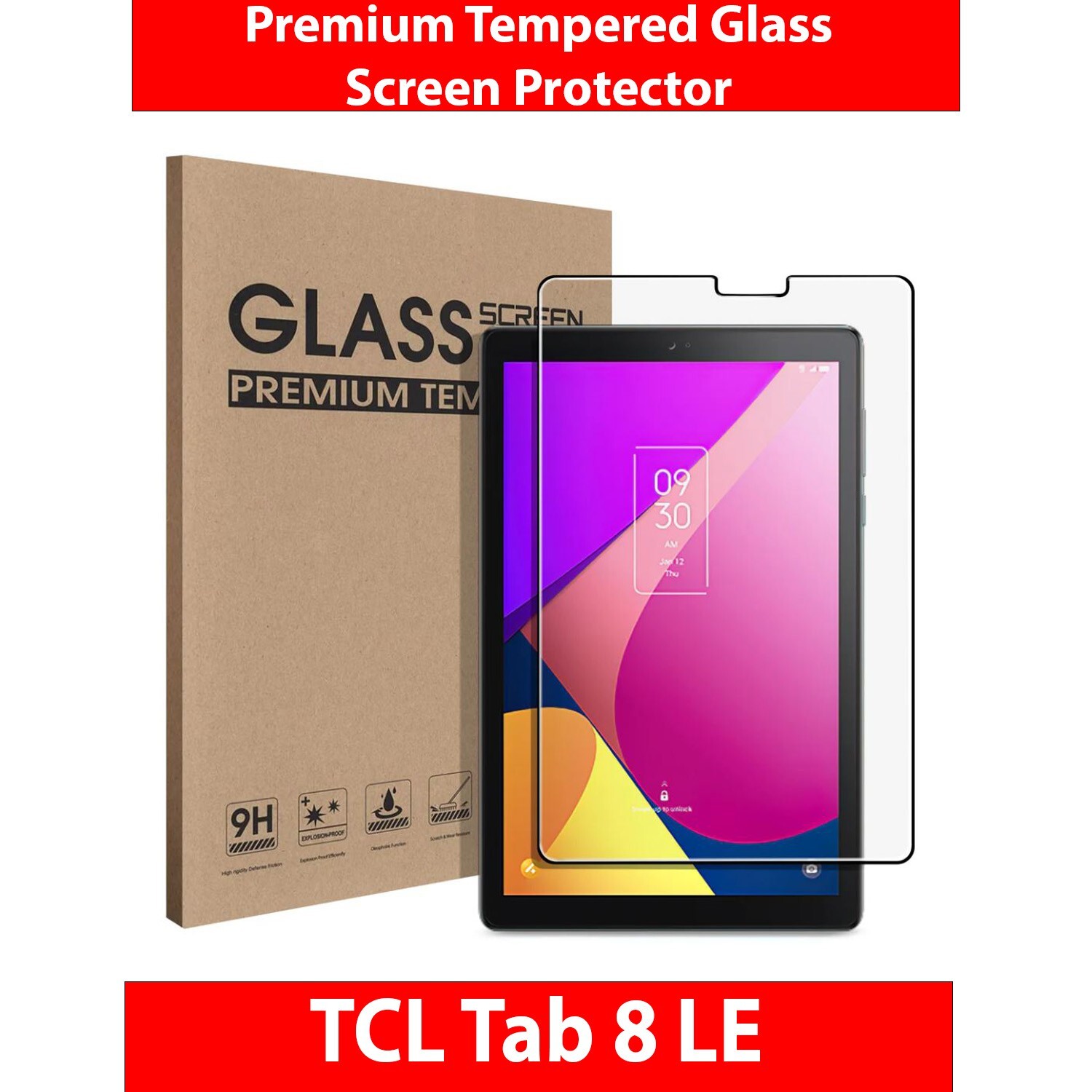 Premium Tempered Glass Screen Protector For TCL TAB 8 inch / TAB 8 LE Tablet