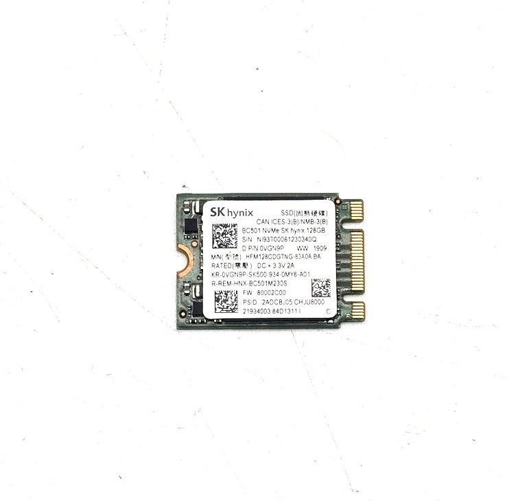 SK hynix BC501 128GB M.2 2230 NVMe PCIe SSD HFM128GDGTNG-83A0A 0VGN9P Tested
