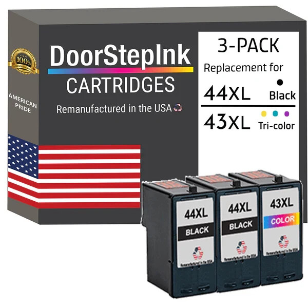 DoorStepInk Compatible Ink Cartridge for Lexmark 44XL Black / 43XL 1Color-USA