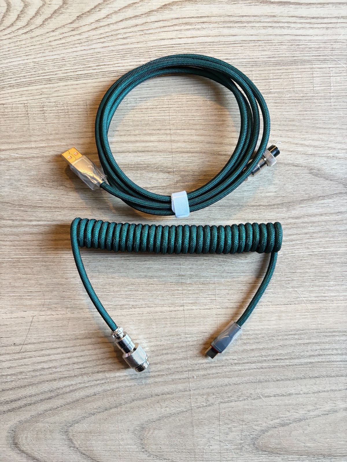 Custom Coiled Mechanical Keyboard Cable USB-A to USB-C Aviator Paracord