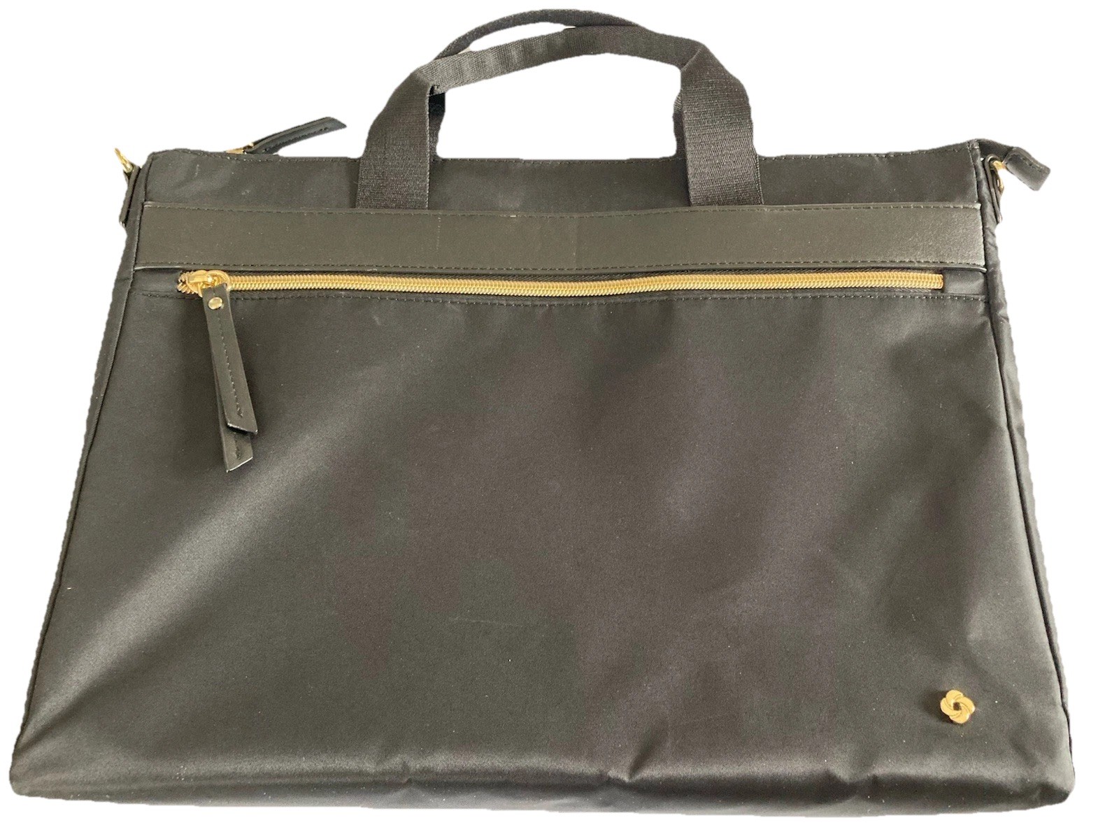 Samsonite Computer Bag Black Gold Zip Good Condition Roomy Waterproof NO STRAP