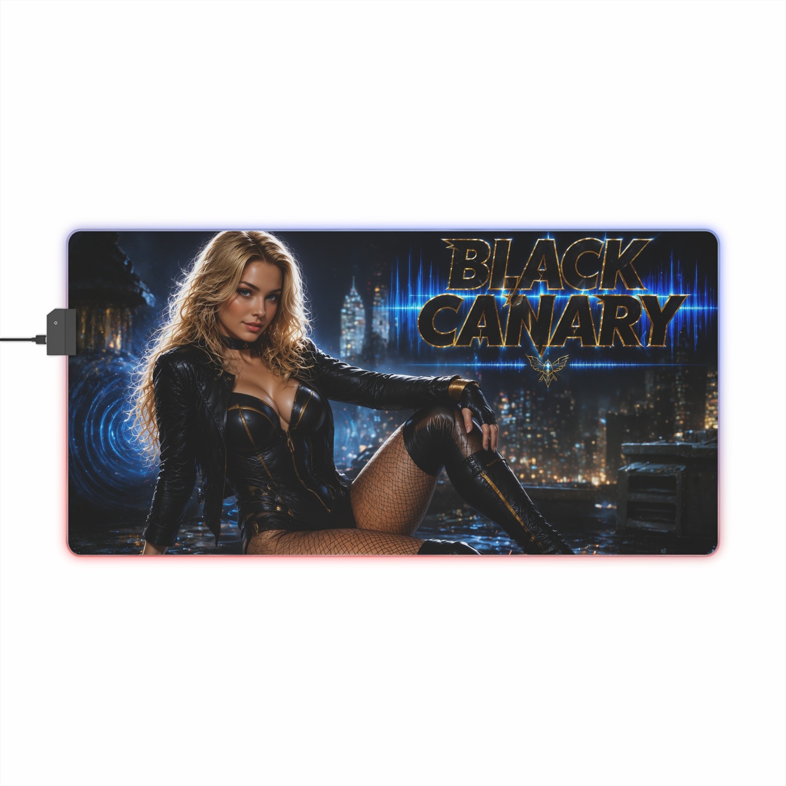 PC Gamer Desk Mat Black Canary RGB LED Mouse Pad Gaming Playmat Room Decor