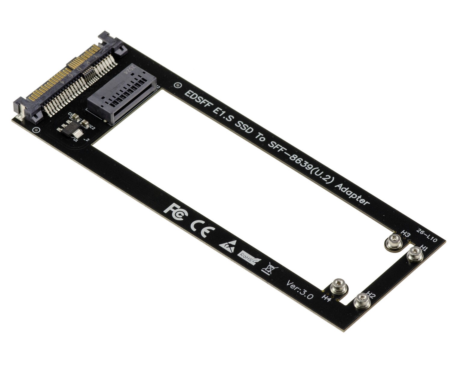 KALEA-INFORMATIQUE EDSFF E1.S NVMe PCIe Gen4 To U.2 SFF-8639 Adapter
