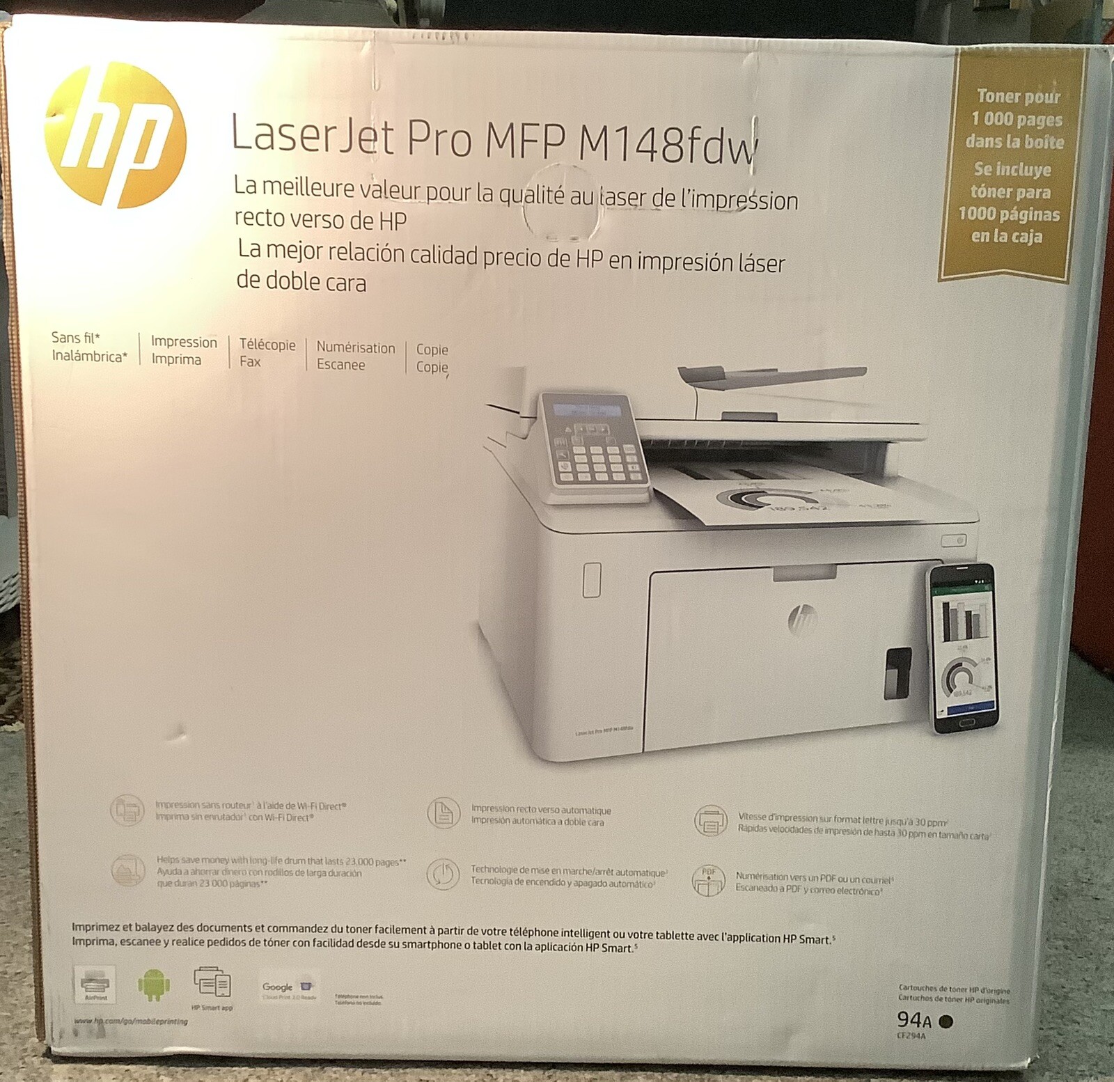 BRAND NEW HP LaserJet Pro MFP M148FDW All-In-One Laser Printer