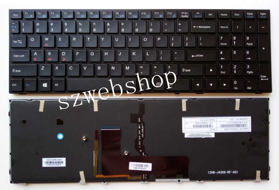 New for Clevo N155RD N170RD Sager NP7255 NP7270 US Backlit gaming Keyboard