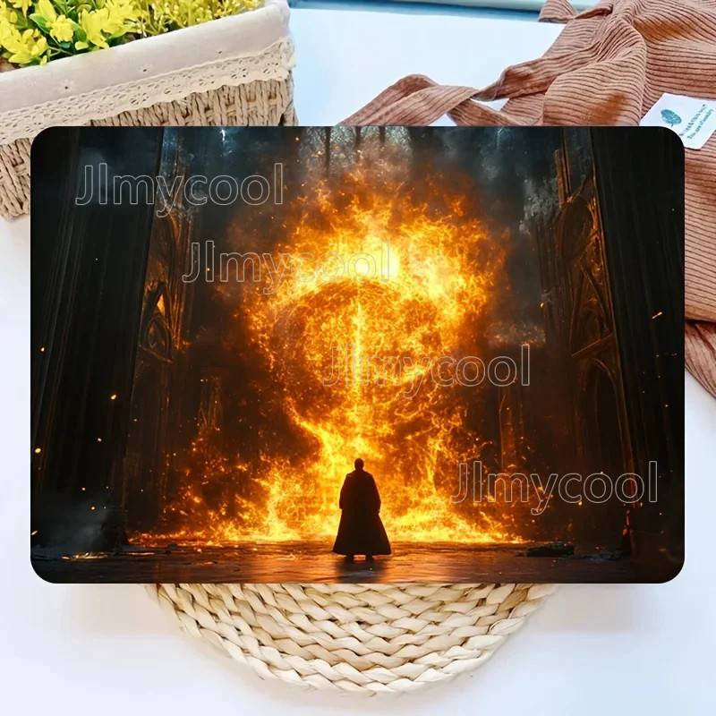 2 Pieces Dramatic Flame and Silhouette Laptop Stickers Design Scratch Resistant