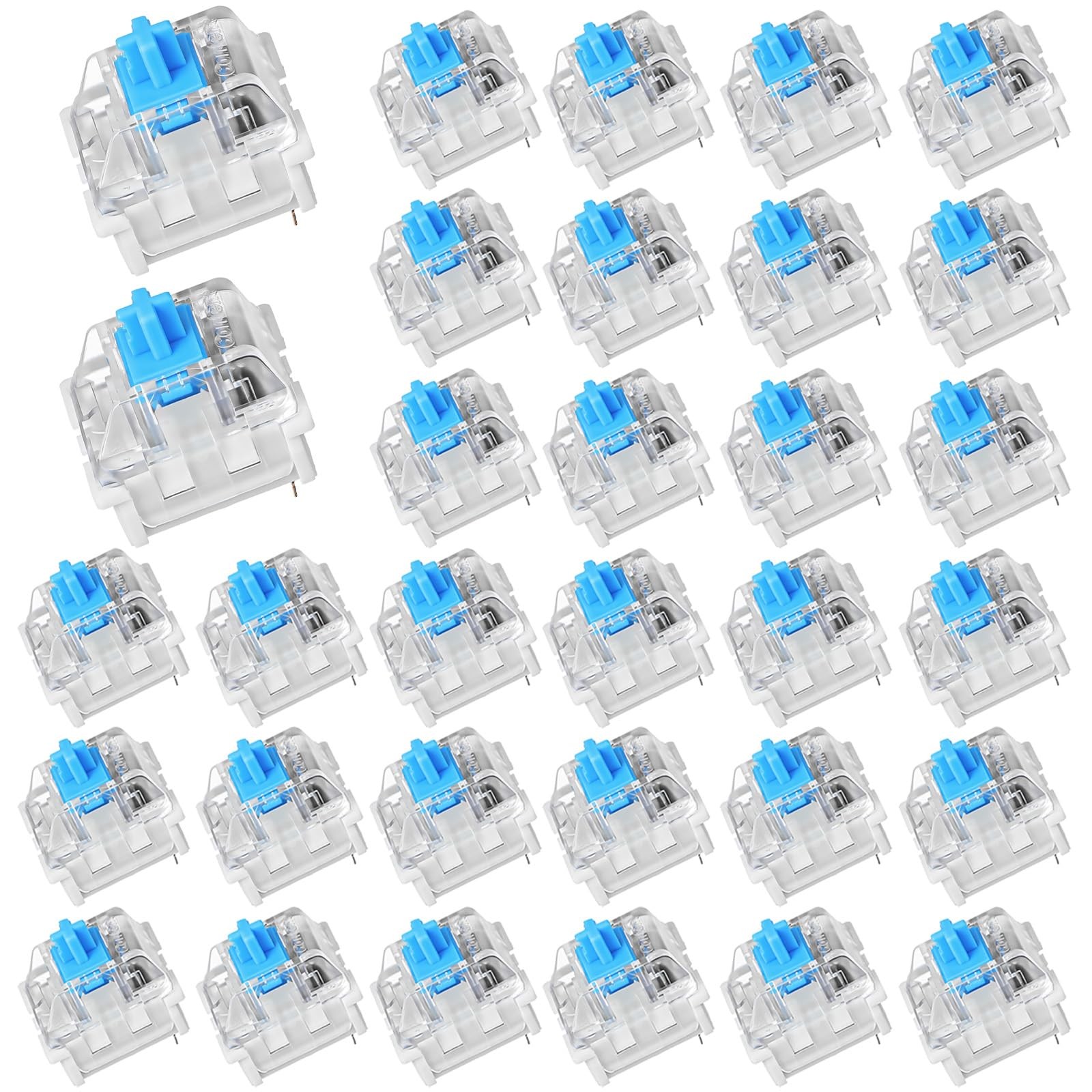 Blue Switch Replacement 3 PIN Mechanical Keyboard Switches Clicky 30 PCS
