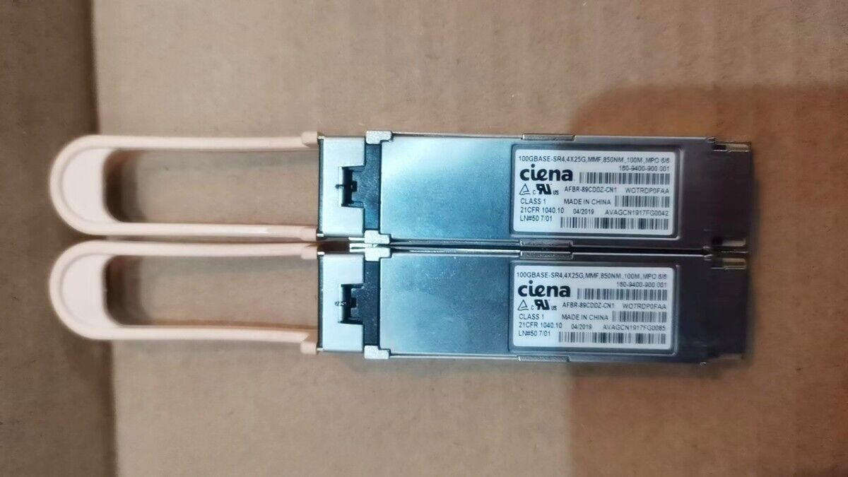 Ciena 100GBASE-SR4,4X25G MMF 850NM 100M 160-9400-900 001 QSFP28 Transceiver