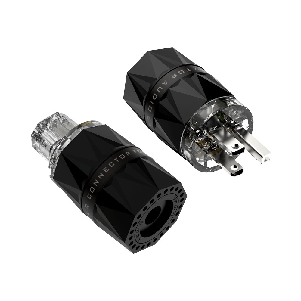 VIBORG HiEnd Pure Copper Rhodium Plated US Power Cable Plug HiFi Power Connector